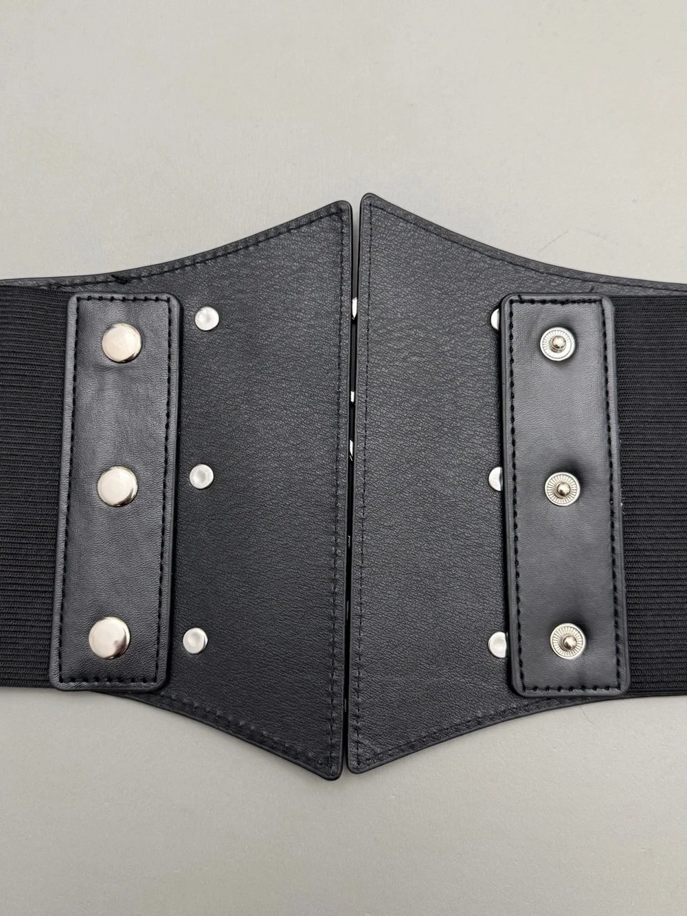 Black Heart Buckle Wide Waist Belt Corset Belt Elastic Cinch Belt Gothic Punk